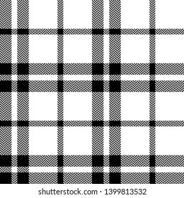 Herringbone check plaid pattern seamless vector. Tartan plaid for scarf, poncho, flannel shirt, blanket, or other textile design.