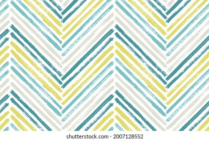 Patrón sin fisuras del vector de la impresión de la moda de la hueso de arenisca. Pinceles de tinta: rayas geométricas. Textura de pintura dibujada mano zag zag chevron fondo. Impresión de tela de rayas horizontales sin problemas.