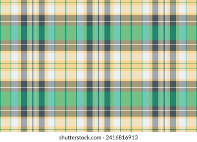 Herringbone fabric pattern plaid, tribal seamless texture textile. Native tartan check vector background in amber and white color.