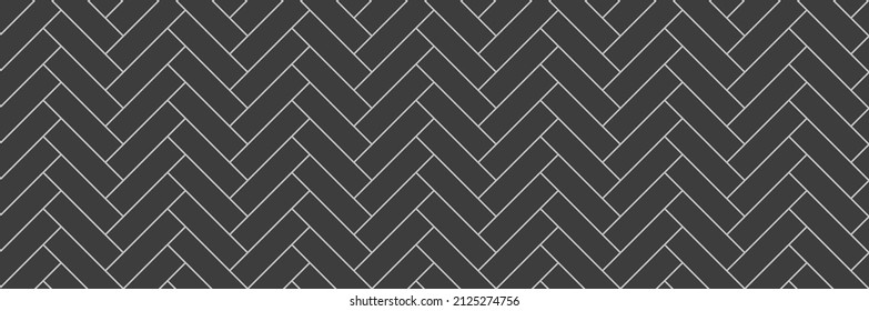 Herringbone floor pattern. Seamless tile background. Timber masonry. Ceramic checkered texture. Cladding subway print. Geometric architectural grid. Vector illustration. Scandinavian monochrome panel