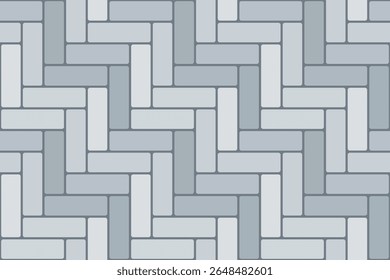 Fischgräte graue Fliesen nahtloses Muster. Natursteindesign. Vektor.