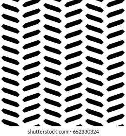 Herringbone motif. Seamless surface pattern design with hexagons tessellation ornament. Mosaic parquet wallpaper. White zigzag weaving lines. Jagged strokes. Digital paper, page fills, print. Vector.