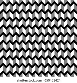 Herringbone motif. Zigzag weaving lines. Jagged stripes. Seamless surface pattern design with rhombuses blocks tessellation ornament. Mosaic parquet wallpaper. Digital paper, page fills, print. Vector