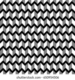 Herringbone motif. Zigzag weaving lines. Jagged stripes. Seamless surface pattern design with rhombuses blocks tessellation ornament. Mosaic parquet wallpaper. Digital paper, page fills, print. Vector