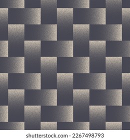 Herringbone Parquet Classic Seamless Pattern Vector Dot Work Abstract Background. Geometric Mosaic Structure Repetitive Textile Print. Endless Graphic Monochrome Wallpaper. Half Tone Art Illustration