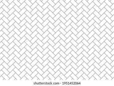 Herringbone parquet seamless pattern. Monochrome background with repeating tiles.