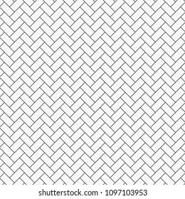 Herringbone pattern. Rectangles slabs tessellation. Seamless surface design with white slant blocks tiling. Floor cladding bricks. Repeated tiles ornament background. Mosaic motif. Pavement wallpaper