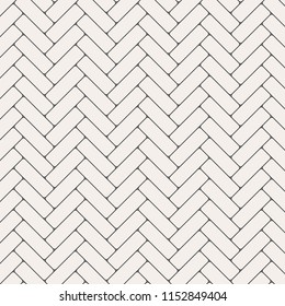 Herringbone pattern. Rectangles slabs tessellation. Seamless surface design with white slant blocks tiling. Floor cladding bricks rounded corner of each.  Mosaic motif. Pavement wallpaper