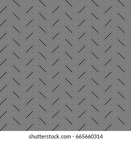 Herringbone pattern. Rectangles slabs tessellation. Seamless surface design with white hollow blocks tiling. Floor cladding bricks. Repeated tiles ornament background. Mosaic motif. Pavement wallpaper