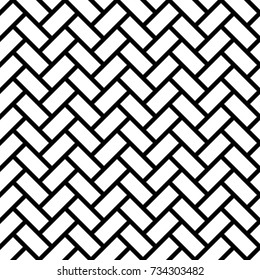 Herringbone Pattern. Rectangles Slabs Tessellation. Seamless Surface Design With Slanted Blocks Tiling. Floor Cladding Bricks. Repeated Tiles Ornament Background. Mosaic Motif. Pavement Wallpaper.