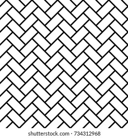 Herringbone pattern. Rectangles slabs tessellation. Seamless surface design with slanted blocks tiling. Floor cladding bricks. Repeated tiles ornament background. Mosaic motif. Pavement wallpaper.