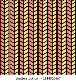Herringbone pattern in red yellow and black color for texture, print, templates