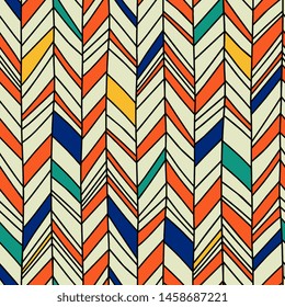 Herringbone pattern with scandinavian artistic colorful background seamless abstract geometric design minimalist decor vector illustration ready for print.