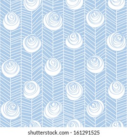 Herringbone Peacock Flower Seamless Background Pattern