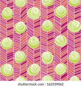 Herringbone Peacock Flower Seamless Background Pattern 