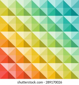 Herring-bone print. Abstract background of colorful volume triangles. 3d volume brick structure. Brickwork with a flow of color. Brochure cover template. Vector illustration
