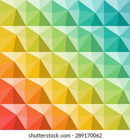 Herring-bone print. Abstract background of colorful volume distorted triangle shapes. 3d volume brick structure. Brickwork. Brochure cover template. Vector illustration