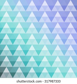 Herring-bone print. Abstract background of colorful triangles. Triangular brick structure. Brickwork with a flow of color. Chevron pattern. Brochure cover backdrop template. Vector illustration