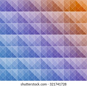 Herring-bone print. Abstract background of colorful triangles. Triangular brick structure. Brickwork with a flow of color. Chevron pattern. Brochure cover backdrop template. Vector illustration