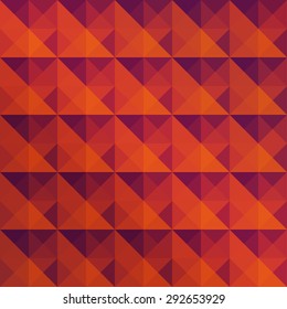 Herring-bone print. Abstract geometric background of colorful triangles. Triangular brick structure. Brickwork of desert sunset color. Brochure cover backdrop template. Vector illustration