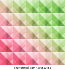 Herring-bone print. Abstract geometric background of colorful triangles. Triangular brick structure. Brickwork with a flow of color. Brochure cover backdrop template. Vector illustration