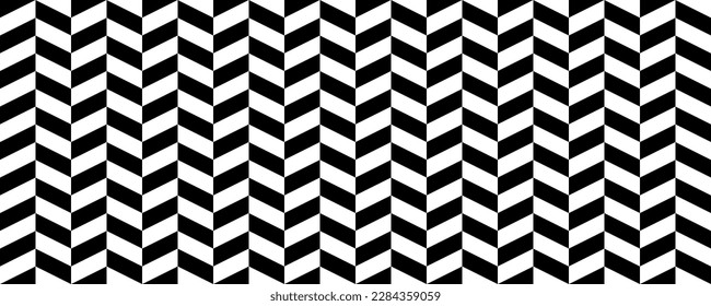 Herringbone seamless pattern. Black and white chevron background. Repeating zigzag texture with diagonal lines. Textile and fabric print design swatch. Vector illustration and wallpaper