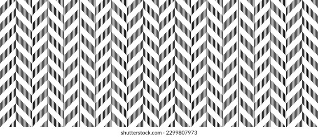 Herringbone seamless pattern. Black and white chevron background. Repeating zigzag texture with diagonal lines. Textile fabric print design swatch. Vector illustration and wallpaper template