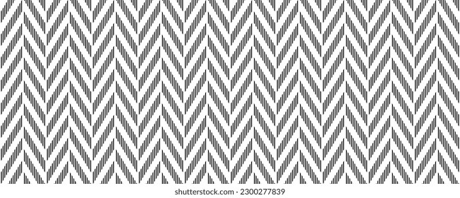 Patrón sin fisuras del hueso de arenque. Fondo de chevron blanco y negro. Textura de zigzag repetitiva con líneas diagonales. Diseño de impresión textil y de tela. Ilustración de vectores y plantillas de fondo de pantalla