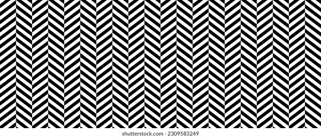 Herringbone-nahtloses Muster. Schwarz-weißer Hintergrund. Wiederholung der Zickzack-Textur mit diagonalen Linien. Textil- und Stoffdruck-Design. Vorlagen für Vektorgrafiken und Bildschirmhintergründe
