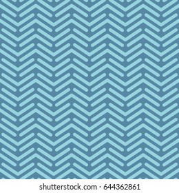 Herringbone seamless pattern in flat style. Tileable vector web background in blue color.