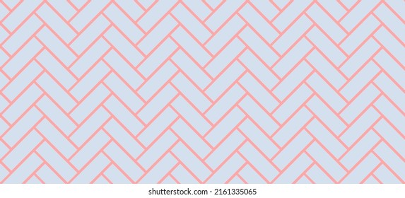 Herringbone tile pattern. Diagonal ceramic bricks background. Vector seamless illustration