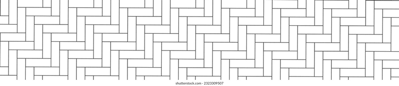 Herringbone-Fliesenmuster. Stein- oder Keramikziegelmauerhintergrund. Fischbein-Parkettstruktur. Küche Backsplash oder Badezimmer Fußboden Mosaik Oberfläche. Sidewalk-Layout. Vektorgrafik