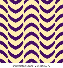 Herringbone V shape Seamless Pattern Vector Minimal Design Violet and Cream Background.