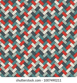 Herringbone wallpaper. Abstract parquet background. Seamless surface pattern with repeated rectangular tiles. Classic geometric ornament. Digital paper, textile print, page fill. Vector art