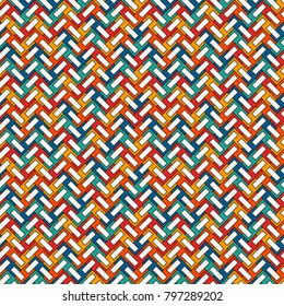 Herringbone wallpaper. Abstract parquet background. Seamless surface pattern with repeated rectangular tiles. Classic geometric ornament. Digital paper, textile print, page fill. Vector art