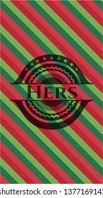 Hers christmas colors emblem.