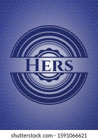 Hers with jean texture. Vector Illustration. Detailed.