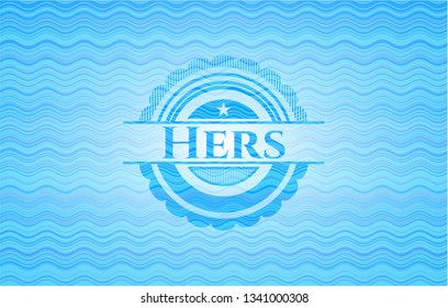 Hers water representation emblem background.