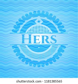 Hers water wave representation style emblem.