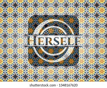 Herself arabesque emblem background. arabic decoration.