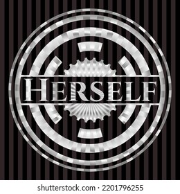 Herself silver shiny emblem]. Vector Illustration. Mosaic. 