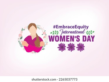 Herself-hug date: March 8th. The slogan for International Women's Day 2023 is "Embrace Equality." 
Vector art