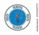Herstal , Belgium city vector grunge rubber stamp over white background
