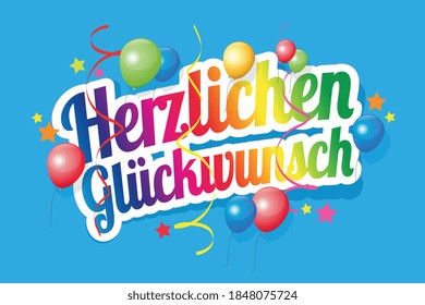 Herzlichen Glückwunsch, congratulations in german language