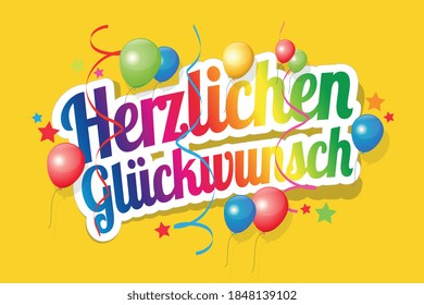 Herzlichen Glückwunsch,  congratulations in german language