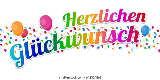 Herzlichen Glückwunsch - Happy Birthday Vector.