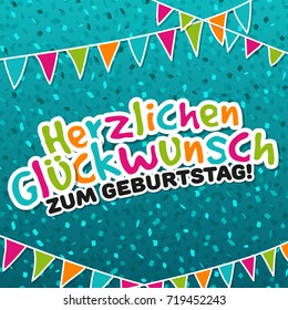 Herzlichen Zum Geburtstag Happy Birthday Card Stock Vector Royalty Free