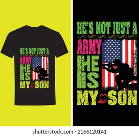 HE'S NOT A ARNY .AMERICAN FLAG
