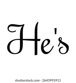 He's text for T-shirt print and other use on white background.