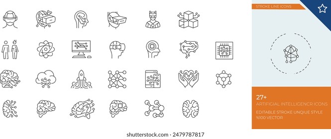 hese icons typically include images such as robotic faces, circuit patterns, neural network diagrams, and other visual elements associated with cutting-edge technology and machine learning.